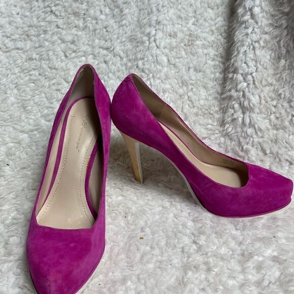 BCBG Generation Pinkie leather suede hot pink slip on heels pointed toe Size 9.5 - Picture 3 of 11